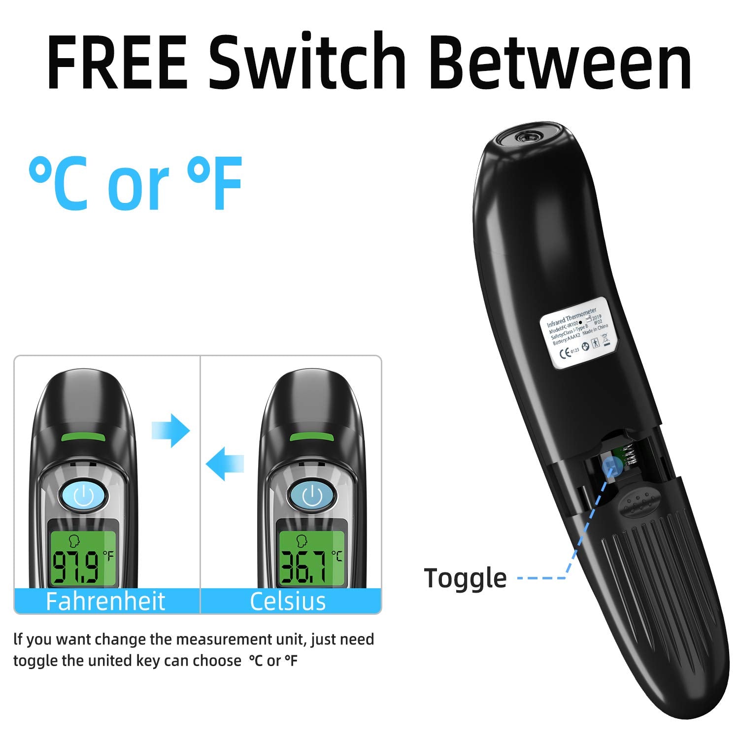 Forehead and ear thermometer